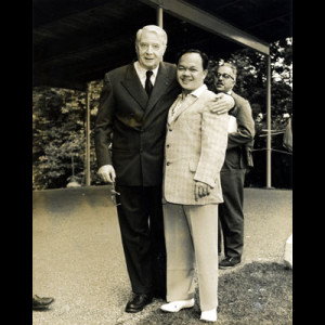 Rosendo poses with his conducting teacher, Charles Munch, at Tanglewood; July 4, 1956