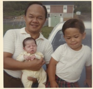 Rosendo with Erik and baby Nathan at their new home in Swoyersville, PA